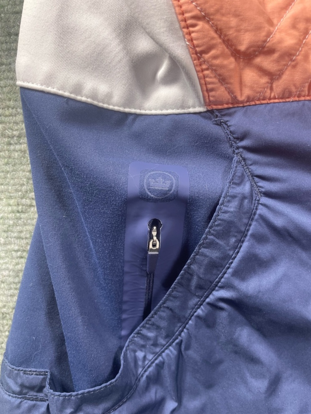 Peter Millar Peach, Navy & White Quilted Vest — Colorblock Style - Picture 5 of 13